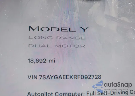 2024 Tesla Model Y Long Range Dual Motor All-Wheel Drive from USA, damaged, VIN 7SAYGAEEXRF092728